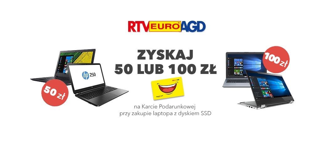 Promocja na laptopy z dyskiem SSD - odbierz kartę EURO za darmo!