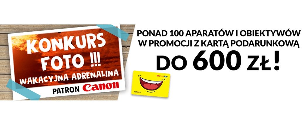 Promocja "Wakacyjna adrenalina" w RTV EURO AGD - kup aparat i odbierz kartę podarunkową EURO!