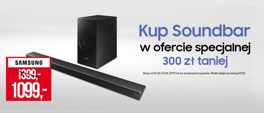 Kup promocyjny soundbar SAMSUNG z dodatkowym rabatem 300 zł w promocji Neonet!