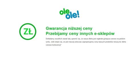 Gwarancja najniżej ceny w Ole Ole