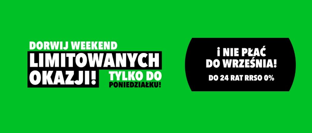 Promocja WEEKEND LIMITOWANYCH OKAZJI w RTV EURO AGD - kup wybrane RTV taniej z kodem rabatowym!