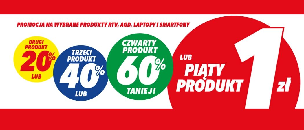 Kup promocyjne sprzęty i odbierz piąty produkt nawet za 1 zł w promocji "Więcej kupujesz, więcej zyskujesz" w RTV EURO AGD!