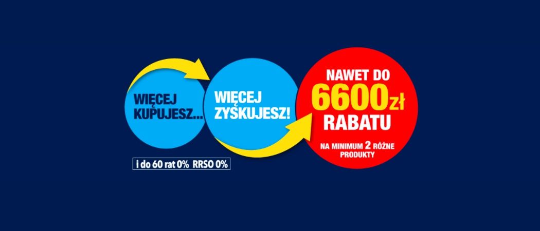 Promocja WIĘCEJ KUPUJESZ, WIĘCEJ ZYSKUJESZ w RTV EURO AGD - kup wybrane RTV nawet do 6600 zł taniej!