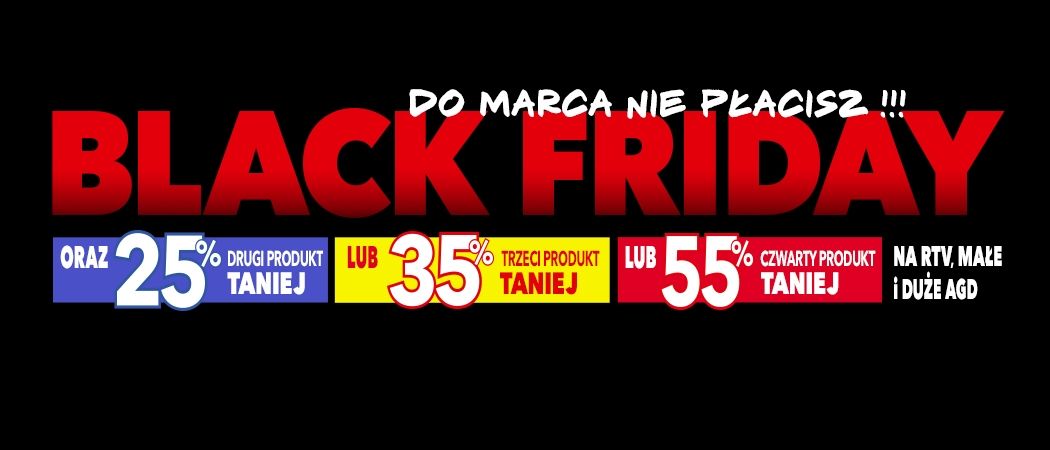 Nawet do 55% rabatu na czwarty produkt w promocji "Black friday" w sklepach RTV EURO AGD!