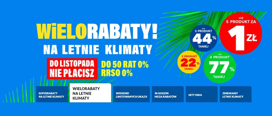 Promocja WIELORABATY NA LETNIE KLIMATY w RTV EURO AGD - kup taniej wybrany zestaw RTV!