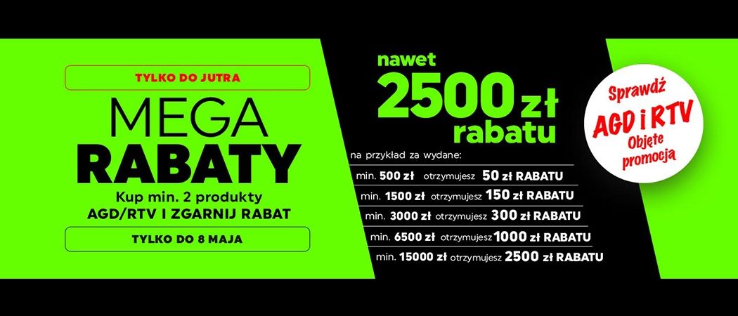 Kup wybrane sprzęty z rabatem nawet do 2500 zł w promocji "Mega rabaty" w Neonet!