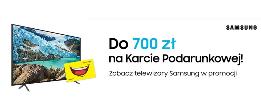 Kup wybrany telewizor SAMSUNG i odbierz nawet do 700 zł na karcie podarunkowej w promocji RTV EURO AGD!
