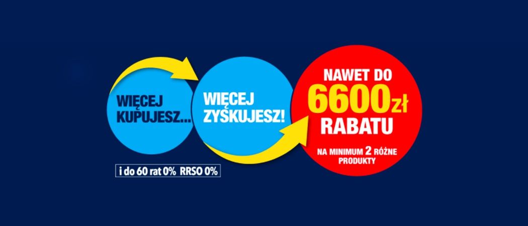 Promocja WIĘCEJ KUPUJESZ, WIĘCEJ ZYSKUJESZ w RTV EURO AGD - kup wybrane RTV nawet do 6600 zł taniej!