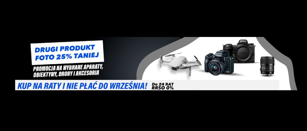Promocja RTV EURO AGD na sprzęt foto - kup wybrany aparat, obiektyw i wiele innych i zyskaj rabat na jeden ze sprzęt&oacute;w!