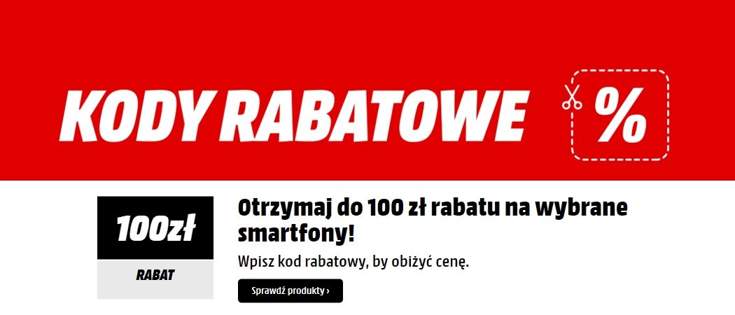Kup promocyjny smartfon i odbierz do 100 zł rabatu w promocji Media Markt!