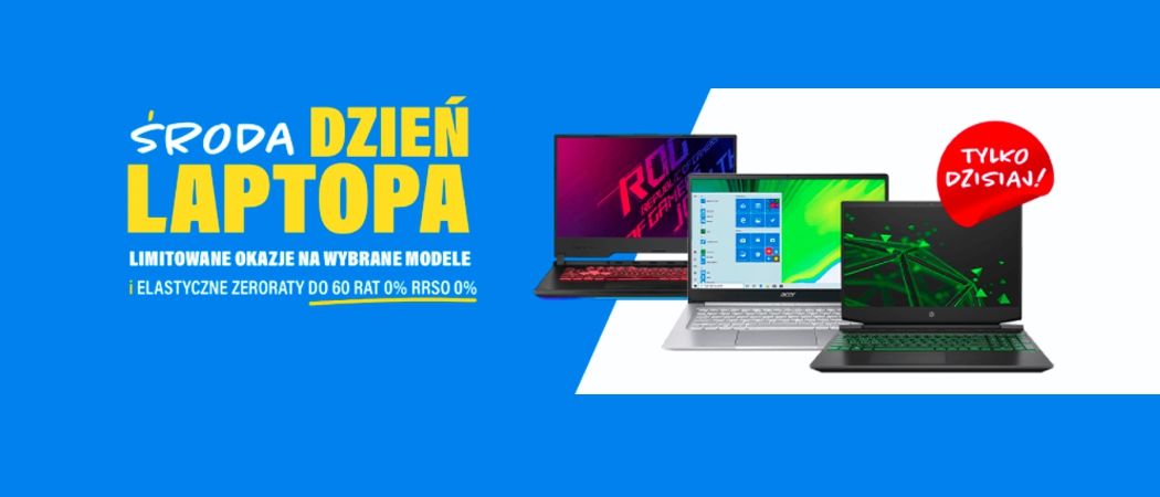 Promocja ŚRODA DZIEŃ LAPTOPA w RTV EURO AGD - kup taniej wybrany laptop, komputer, monitor i inne!