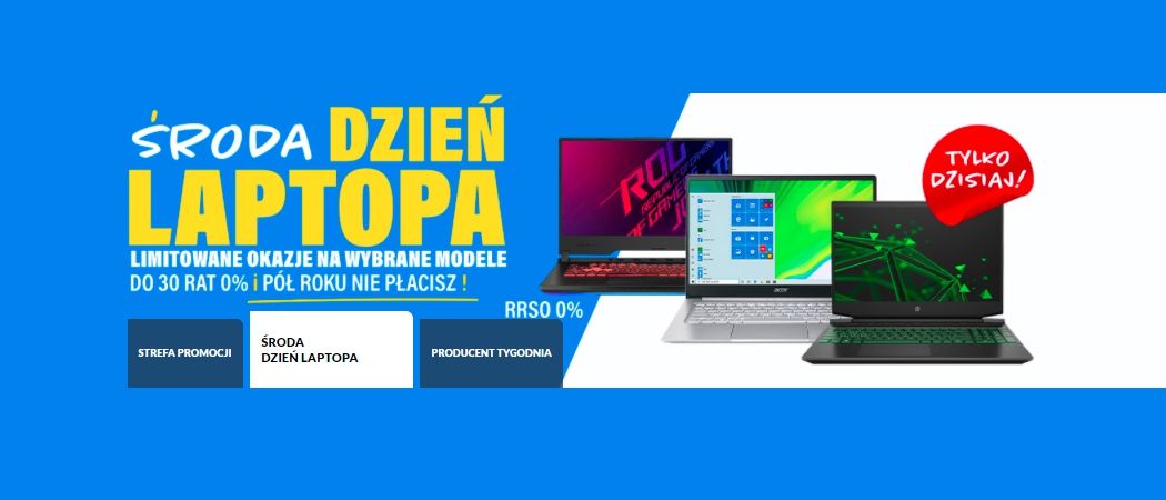 Promocja ŚRODA DZIEŃ LAPTOPA w RTV EURO AGD - kup taniej promocyjny laptop, komputer i inne!