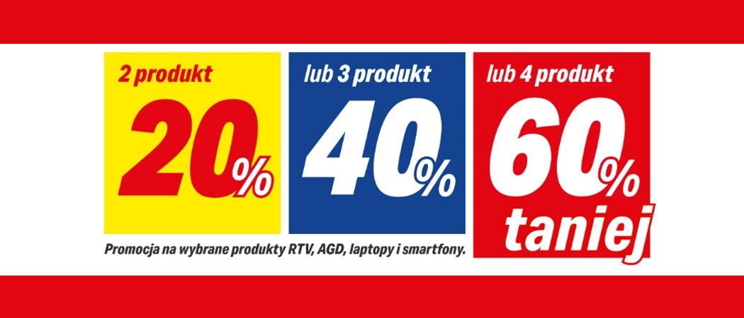 Kup wybrane sprzęty i zyskaj do 60% rabatu na jeden z nich w promocji RTV EURO AGD!