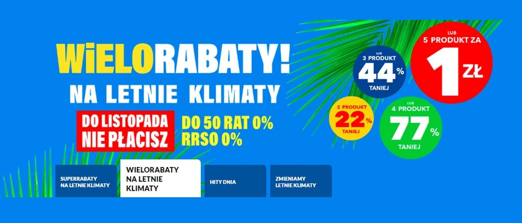 Promocja WIELORABATY NA LETNIE KLIMATY w RTV EURO AGD - kup taniej promocyjny zestaw RTV!