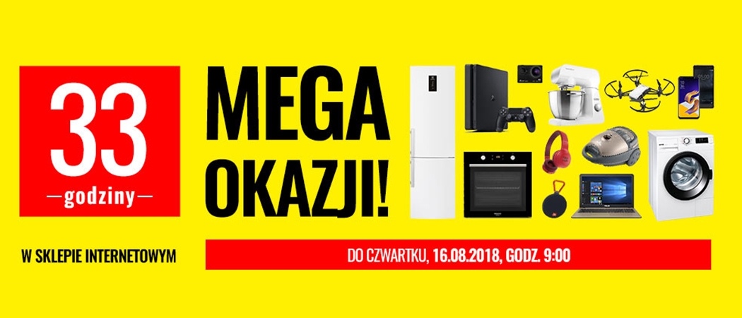 Promocja "33 godziny mega rabat&oacute;w" - kup sprzęt RTV z dodatkowym rabatem w Media Expert!