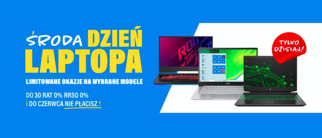 Promocja ŚRODA DZIEŃ LAPTOPA w RTV EURO AGD - kup jeszcze taniej wybrany laptop, komputer i inne!