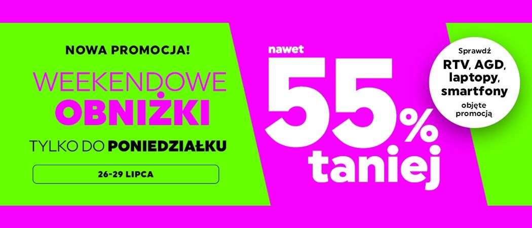 Kup wybrany sprzęt i zyskaj nawet do 55% rabatu w promocji "Weekendowe obniżki" w Neonet!