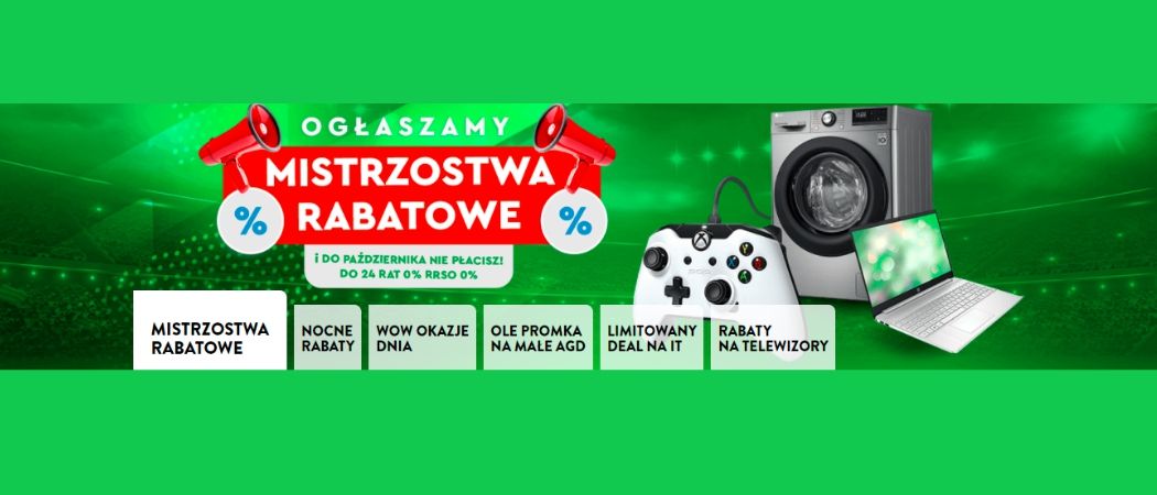 Promocja MISTRZOSTWA RABATOWE w Ole Ole - kup wybrane jeszcze taniej wybrane RTV!