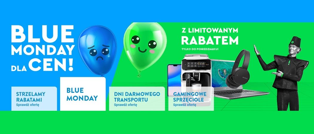 Kup promocyjne RTV taniej z kuponem rabatowym w promocji BLUE MONDAY DLA CEN w Ole Ole!