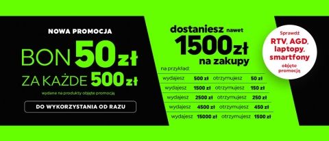 Promocja "50 zł za 500 zł" w NEONET