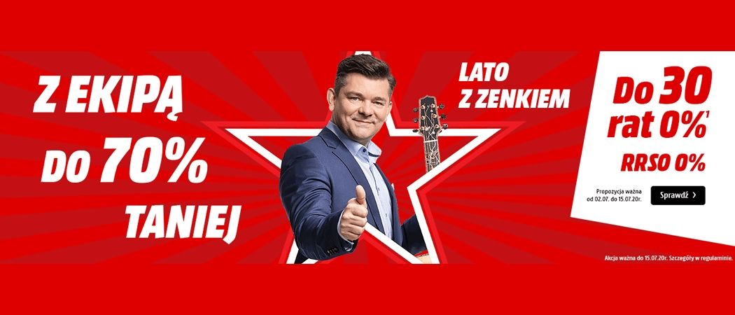 Promocja LATO Z ZENKIEM w Media Markt - kup promocyjne RTV nawet do 70% taniej!