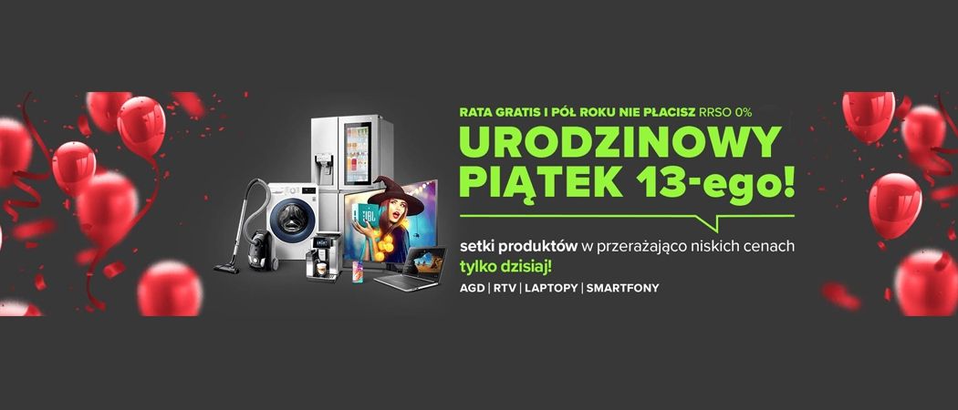 Promocja URODZINOWY PIĄTEK 13-EGO! w Neonet - kup wybrane RTV taniej z kodem rabatowym!