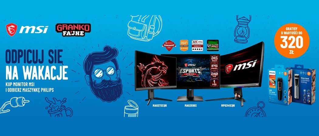 Promocja na monitory MSI - kup wybrany monitor i odbierz w prezencie maszynkę PHILIPS!