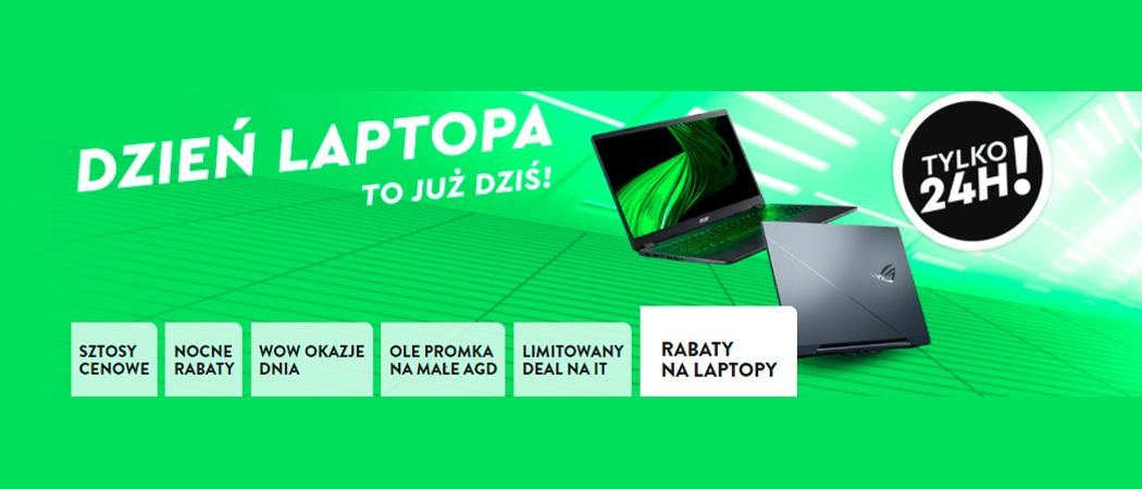 Promocja DZIEŃ LAPTOPA w Ole Ole - kup promocyjny laptop taniej z kodem rabatowym!