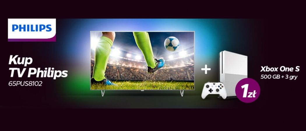 Promocja w RTV EURO AGD - kup telewizor Philips 65'' i odbierz Xbox One S za 1 zł!