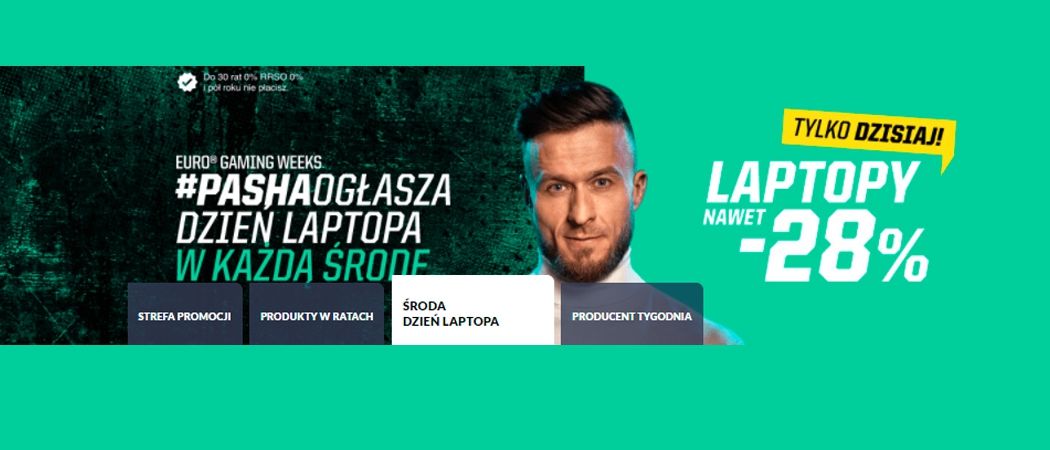 Promocja ŚRODA DZIEŃ LAPTOPA w RTV EURO AGD - kup taniej promocyjny laptop, monitor i inne!