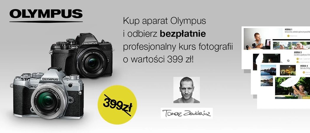 Promocja OLYMPUS - kup wybrany aparat i odbierz w prezencie profesjonalny kurs fotografii!