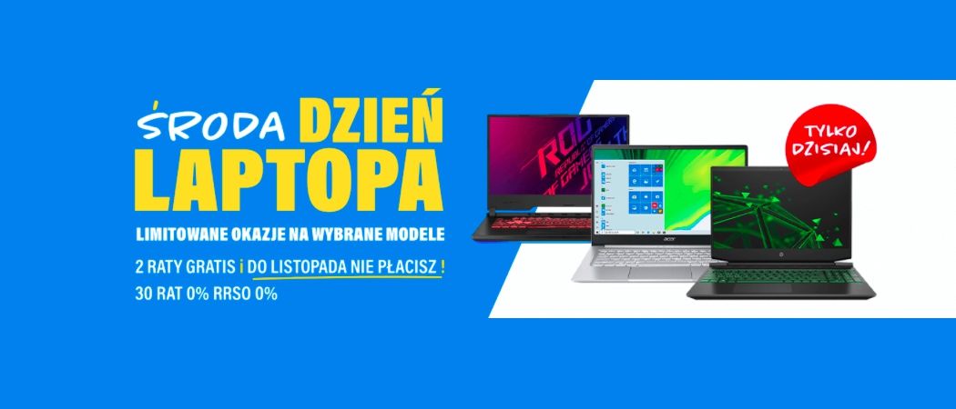 Promocja ŚRODA DZIEŃ LAPTOPA w RTV EURO AGD - kup jeszcze taniej wybrany laptop, monitor i inne!