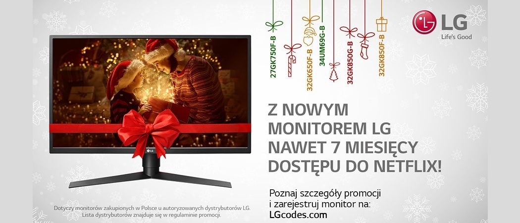 Promocja na monitory LG - nawet 7 miesięcy dostępu do Netflix!