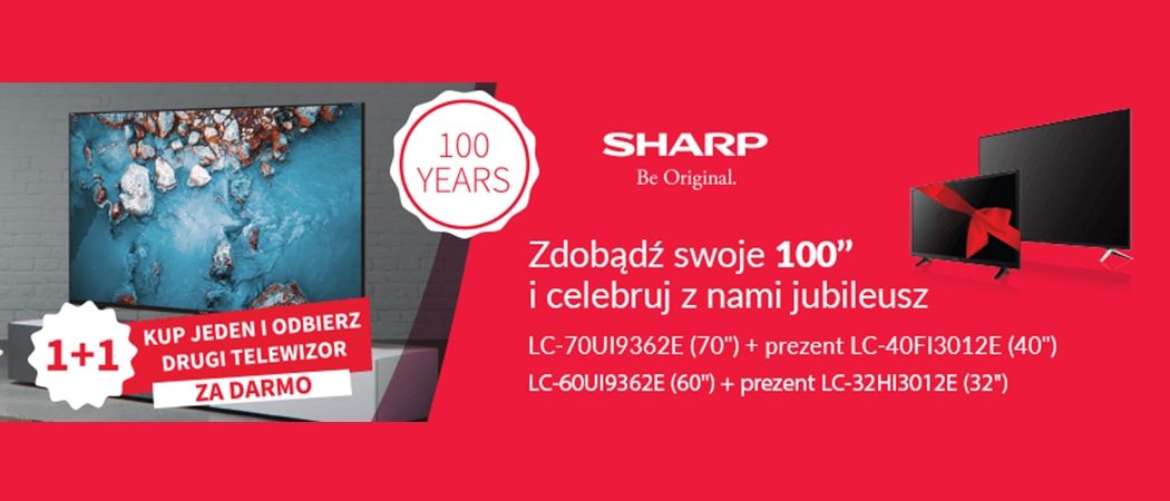 Promocja SHARP w RTV EURO AGD - kup telewizor SAHRP, a drugi telewizor otrzymasz w prezencie!