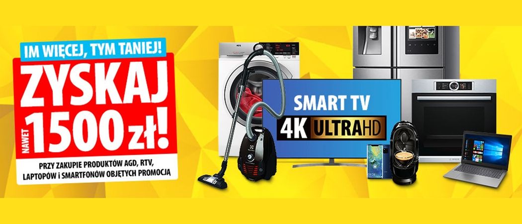 Promocja "Więcej kupujesz, więcej zyskujesz" w Media Expert - kup wybrane produkty z rabatem nawet 1500 zł!