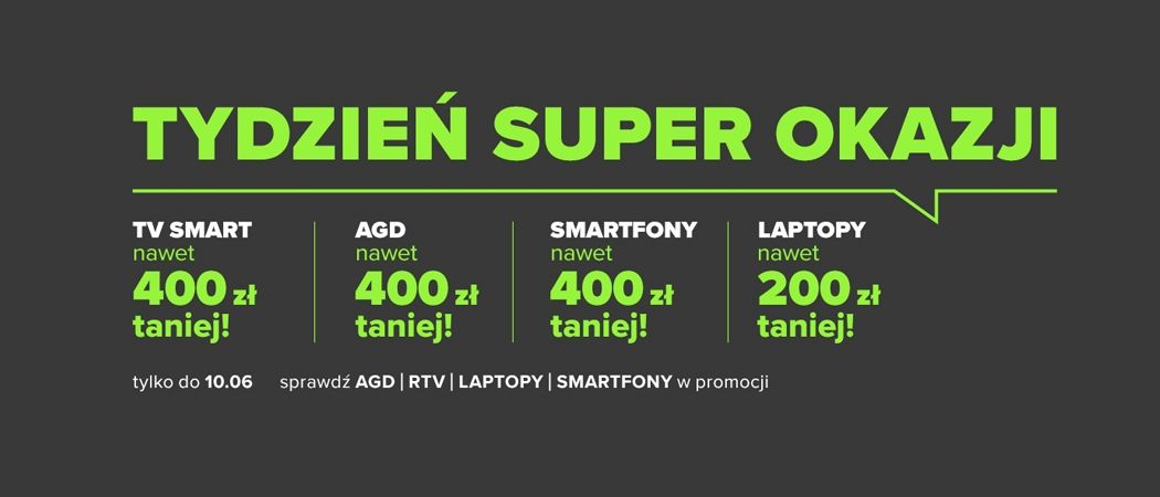 Promocja TYDZIEŃ SUPER OKAZJI w Neonet - kup wybrane RTV taniej z kodem rabatowym!
