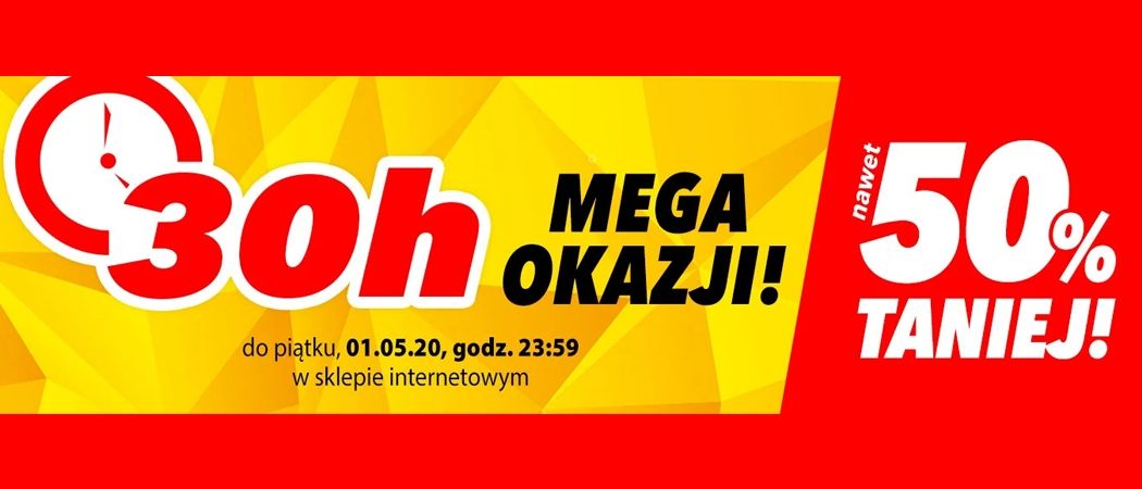 Promocja 30 H MEGA OKAZJI w Media Expert - kup wybrane RTV taniej z kodem rabatowym!