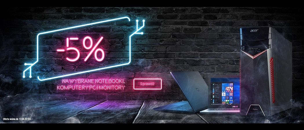 Promocja na laptopy, komputery i monitory w Redcoon - kup wybrany sprzęt z rabatem 5%!